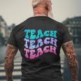 Teach Compassion Teach Kindness Teach Confidence Graphic Shirt Men's Crewneck Short Sleeve Back Print T-shirt Gifts for Old Men