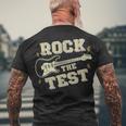 Test Day Teacher Rock The Test Guitar Teacher Testing Day Men's T-shirt Back Print Gifts for Old Men