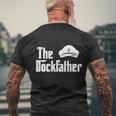 The Dockfather Funny Boating Fishing Dad Captain Men's Crewneck Short Sleeve Back Print T-shirt Gifts for Old Men