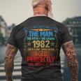The Man Myth Legend 1982 Aged Perfectly 40Th Birthday Men's Crewneck Short Sleeve Back Print T-shirt Gifts for Old Men