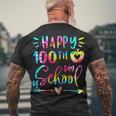 Tie Dye Happy 100Th Day Of School Teacher Student 100 Days V2 Men's T-shirt Back Print Gifts for Old Men