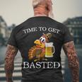 Time To Get Basted Funny Thanksgiving Tshirt Men's Crewneck Short Sleeve Back Print T-shirt Gifts for Old Men