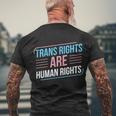 Trans Rights Are Human Rights Trans Pride Transgender Lgbt Gift Men's Crewneck Short Sleeve Back Print T-shirt Gifts for Old Men