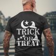 Trick Or Treat Funny Halloween Quote Men's Crewneck Short Sleeve Back Print T-shirt Gifts for Old Men