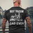 Trucker Trucker Best Truckin Dad Ever Truck Driver Men's T-shirt Back Print Gifts for Old Men