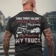 Trucker Trucker Dad Truck Driver Father Dont Mess With My Family Men's T-shirt Back Print Gifts for Old Men