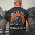 Trucker Worlds Best Truck Driver Trailer Truck Trucker Vehicle Men's T-shirt Back Print Gifts for Old Men