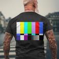 Tv Colors Bars Organic Screen Retro Men's Crewneck Short Sleeve Back Print T-shirt Gifts for Old Men