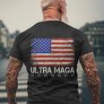 Ultra Maga Shirt Maga King Funny Anti Biden Us Flag Pro Trump Trendy Tshirt V2 Men's Crewneck Short Sleeve Back Print T-shirt Gifts for Old Men