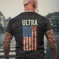 Ultra Maga Us Flag Pro Trump American Flag Tshirt Men's Crewneck Short Sleeve Back Print T-shirt Gifts for Old Men