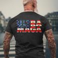 Ultra Maga Usa American Flag Men's Crewneck Short Sleeve Back Print T-shirt Gifts for Old Men