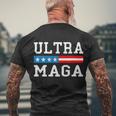 Ultra Mega Patriotic Trump 2024 Republicans American Flag Cute Gift Men's Crewneck Short Sleeve Back Print T-shirt Gifts for Old Men