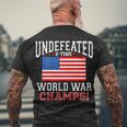 Undefeated 2-Time World War Champs Men's Crewneck Short Sleeve Back Print T-shirt Gifts for Old Men