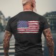 Us Flag Vintage Merican Independence Day On 4Th Of July Great Gift Men's Crewneck Short Sleeve Back Print T-shirt Gifts for Old Men