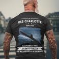 Uss Charlotte Ssn Men's Crewneck Short Sleeve Back Print T-shirt Gifts for Old Men