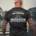 Uss Indiana Bb Men's Crewneck Short Sleeve Back Print T-shirt Gifts for Old Men
