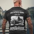 Uss Patrick Henry Ssbn Men's Crewneck Short Sleeve Back Print T-shirt Gifts for Old Men