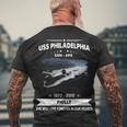 Uss Philadelphia Ssn Men's Crewneck Short Sleeve Back Print T-shirt Gifts for Old Men
