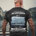 Uss Sacramento Aoe Men's Crewneck Short Sleeve Back Print T-shirt Gifts for Old Men