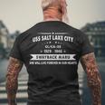 Uss Salt Lake City Ca Men's Crewneck Short Sleeve Back Print T-shirt Gifts for Old Men