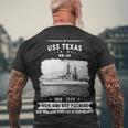Uss Texas Bb 35 Battleship Men's Crewneck Short Sleeve Back Print T-shirt Gifts for Old Men