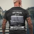 Uss Walke Dd Men's Crewneck Short Sleeve Back Print T-shirt Gifts for Old Men