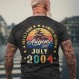 Vintage 18Th Birthday Awesome Since July 2004 Epic Legend Men's T-shirt Back Print Gifts for Old Men
