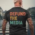 Vintage Defund The Media Tshirt Men's Crewneck Short Sleeve Back Print T-shirt Gifts for Old Men