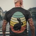 Vintage Easter Bunny Egg Men's Crewneck Short Sleeve Back Print T-shirt Gifts for Old Men