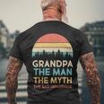 Vintage Grandpa Man Myth The Bad Influence Tshirt Men's Crewneck Short Sleeve Back Print T-shirt Gifts for Old Men