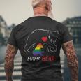 Vintage Rainbow Mama Bear Hugs Mom Mother Love Lgbt Pride Men's T-shirt Back Print Gifts for Old Men