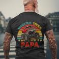 Vintage Retro Monster Truck Papa Driver Lover Fathers Day Men's Crewneck Short Sleeve Back Print T-shirt Gifts for Old Men