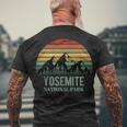 Vintage Retro Yosemite National Park Mountain California V2 Men's T-shirt Back Print Gifts for Old Men