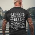 Vintage Scroll Legends Were Born In 1982 Aged Perfectly 40Th Birthday Men's Crewneck Short Sleeve Back Print T-shirt Gifts for Old Men
