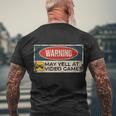 Warning May Yell At Video Games Sign Funny Gamer Gaming Tshirt Men's Crewneck Short Sleeve Back Print T-shirt Gifts for Old Men