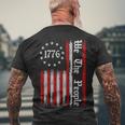We The People 1776 Distressed Usa American Flag Men's Crewneck Short Sleeve Back Print T-shirt Gifts for Old Men