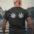 Weed Leaf V2 Men's Crewneck Short Sleeve Back Print T-shirt Gifts for Old Men