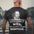 William Shakespeare Wits Quote Tshirt Men's Crewneck Short Sleeve Back Print T-shirt Gifts for Old Men