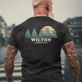 Wilton Ct Vintage Throwback Tee Retro 70S Men's Back Print T-shirt Gifts for Old Men