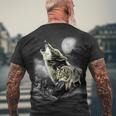 Wolf Wilderness Tshirt Men's Crewneck Short Sleeve Back Print T-shirt Gifts for Old Men