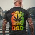 Worlds Dopest Dad Men's Crewneck Short Sleeve Back Print T-shirt Gifts for Old Men
