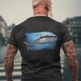 Yellowfin Tuna Swimming Men's Crewneck Short Sleeve Back Print T-shirt Gifts for Old Men