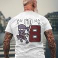 8 Years Old Birthday Japanese Ninja Shinobi Men's Back Print T-shirt Gifts for Old Men