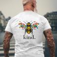 Autism Awareness Bee Kind Puzzle Pieces Tshirt Men's Crewneck Short Sleeve Back Print T-shirt Gifts for Old Men