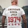 Awesome Since July 1974 Leopard 1974 July Birthday Men's T-shirt Back Print Gifts for Old Men