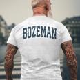 Bozeman Montana Mt Vintage Athletic Sports Navy Men's Back Print T-shirt Gifts for Old Men