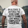 In Alcohols Defense Men's Crewneck Short Sleeve Back Print T-shirt Gifts for Old Men
