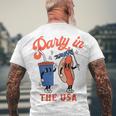 Party In The Usa Hot Dog Kids Fourth Of July Men's T-shirt Back Print Gifts for Old Men