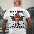 Thick Thights And Spooky Vibes Halloween Messy Bun Hair Men's T-shirt Back Print Gifts for Old Men
