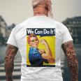 We Can Do It Rosie The Riveter Feminist Men's Crewneck Short Sleeve Back Print T-shirt Gifts for Old Men